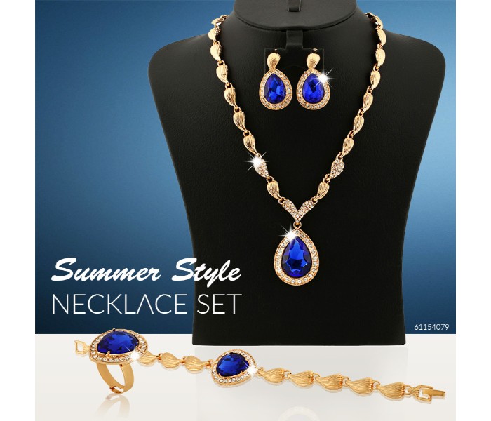 Summer Style Necklace Set with Blue Stone 61154079 - Zoom Image 1