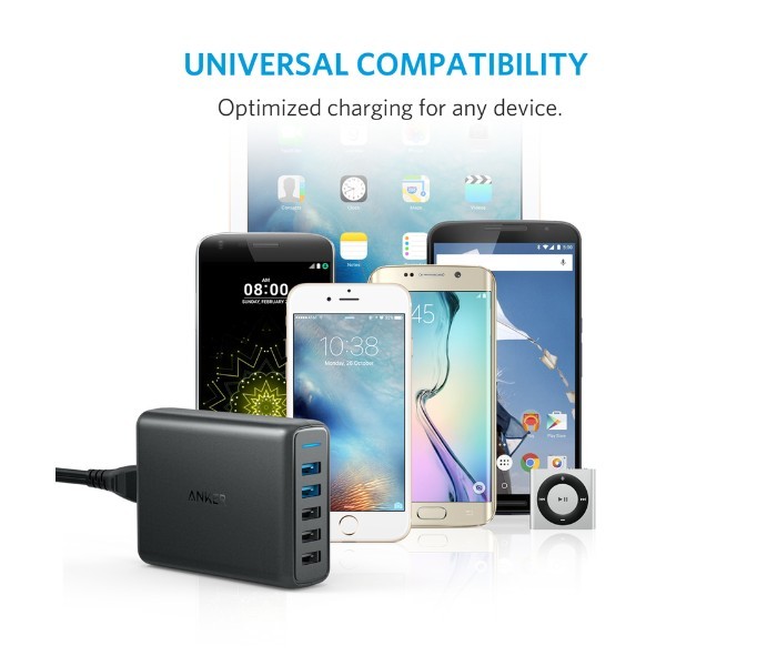 Anker A2054 5 Powerport Dual USB Charger Black - Zoom Image 3