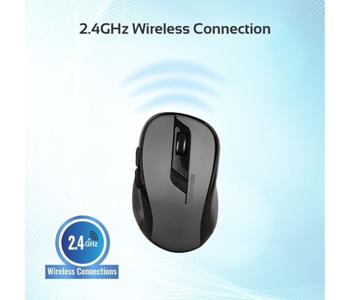 Promate Clix-7 2.4GHz Wireless Ergonomic Optical Mouse, Black - Zoom Image 6