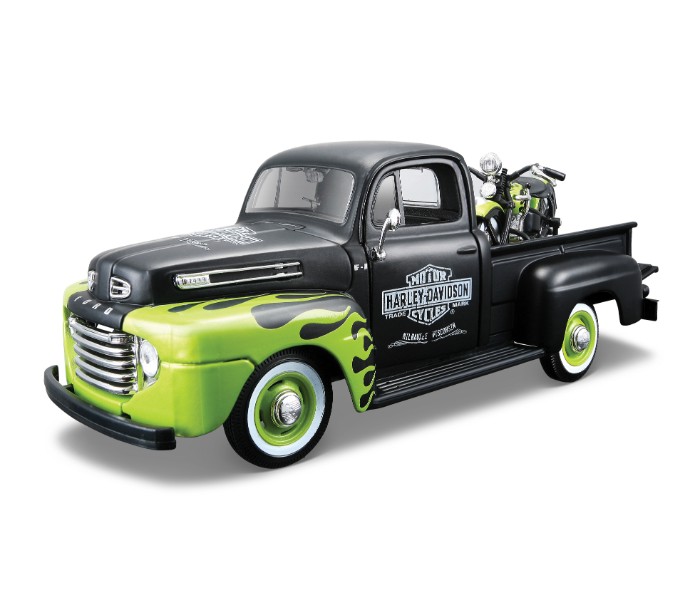 Maisto Tech 31935 1:25 SE (A) 1948 Ford F1 Pickup Black and Green - Zoom Image