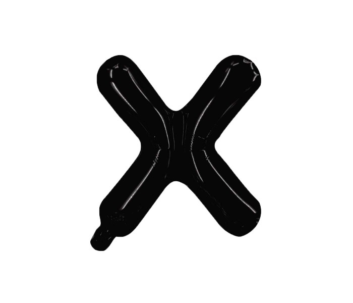 Party Time X-BK-803379 Letter X 16 Inch Foil Balloon Black - Zoom Image