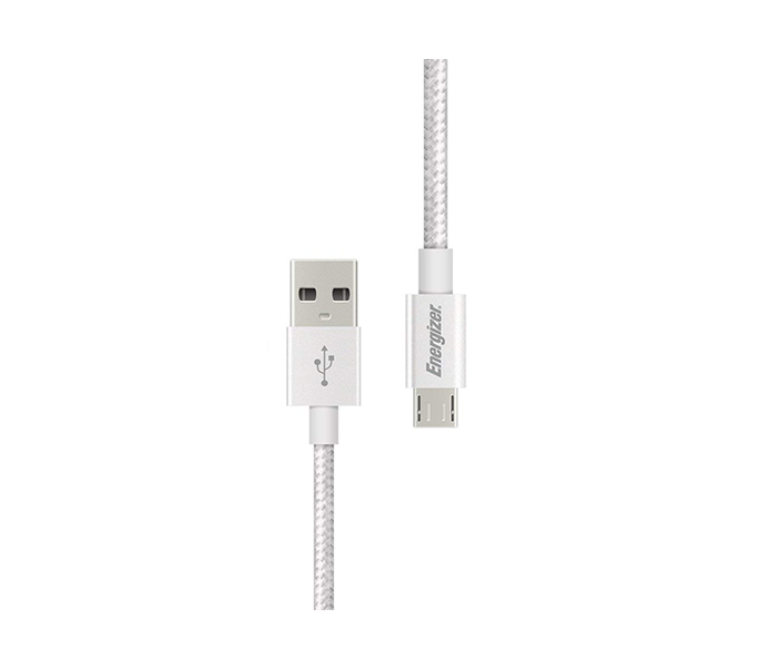 Energizer C13UBMCGWH4 1.2 Meter Hightech Metallic Micro USB Cable Alum - White - Zoom Image 1