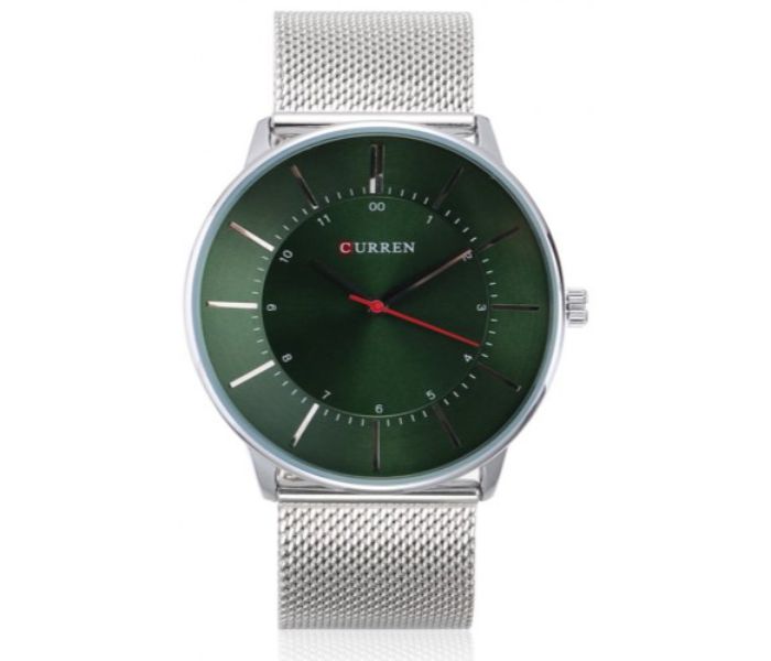 Curren 8303 Analog Quartz Watch For Men Silver and Green - Zoom Image 3