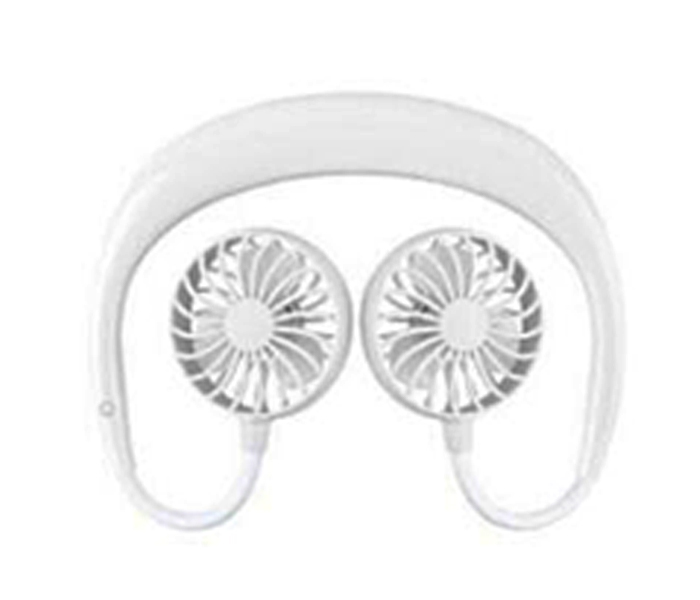 Portable Usb Rechargeable Handsfree Sporty Neckband Mini Cooling Double Fan - White - Zoom Image