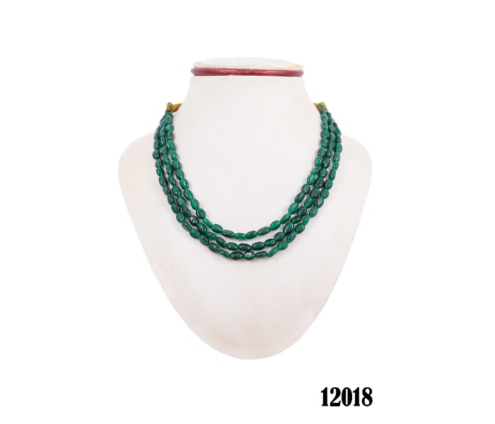 Netra Pearl 12018 Real Emerald Necklace Green - Zoom Image