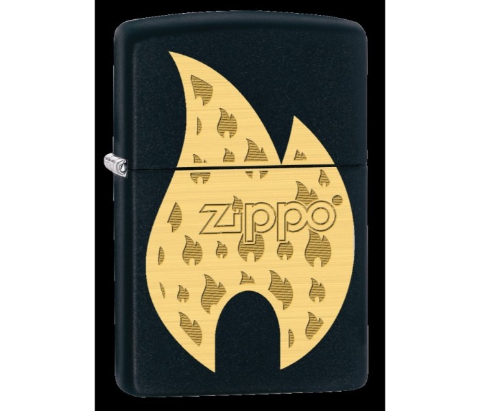 Zippo MP326250 218 Ghost Flame Regular Lighter Black and Gold - Zoom Image