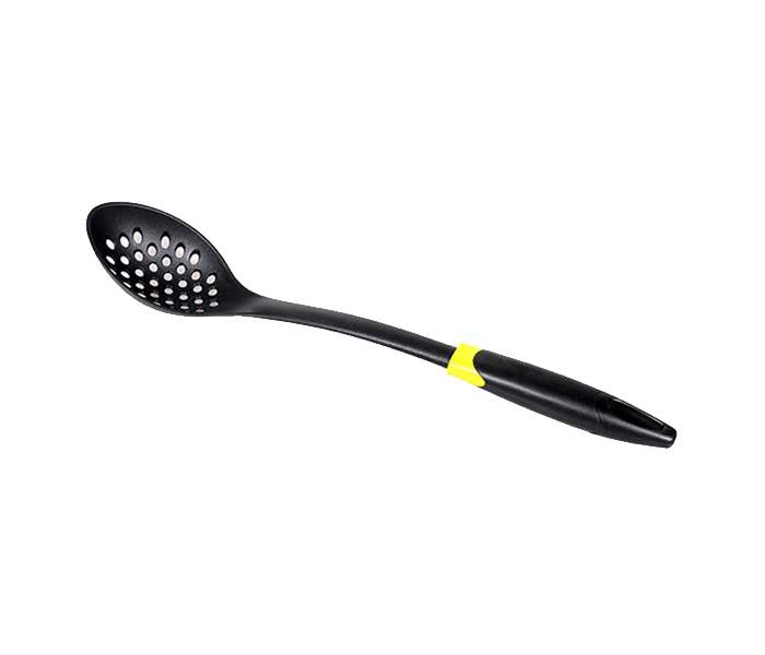 Royalford RF8908 Nylon Slotted Spoon with ABS Handle - Black & Yellow - Zoom Image 1