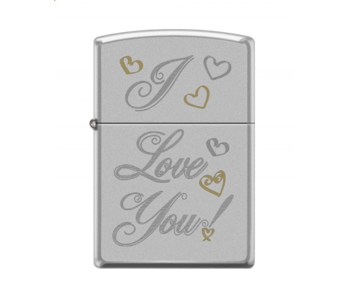 Zippo 205 AE400432 Satin Chrome I Love You Lighter Silver - Zoom Image