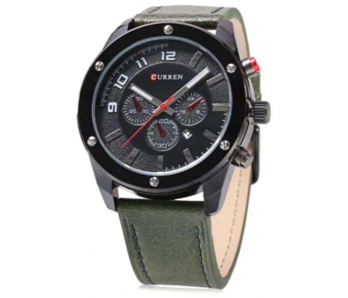 Curren 8204 Analog Quartz Watch For Men Green and Black - Zoom Image 1