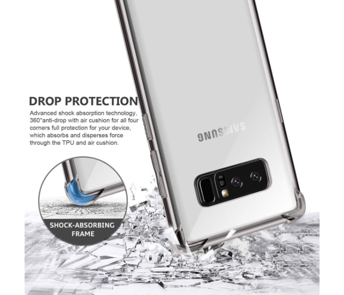 ABS Crystal Clear Reinforced Corners Shock Absorption Protection TPU Case for Samsung Note 8 APSN8 Transparent - Zoom Image 7