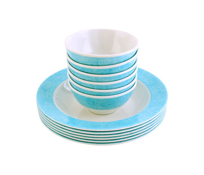 Royalford RF7436 20 Pieces Melamine Dinner Set - Blue - Zoom Image 3