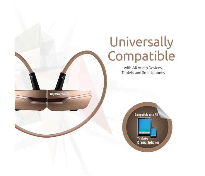 Promate Match Neckband Bluetooth Headphone, Bronze - Zoom Image 4