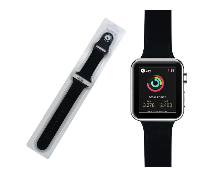 Zoom ZRSP-1016 42mm Sport Wrist Replacement Strap Bands for Apple Watch - Black - Zoom Image