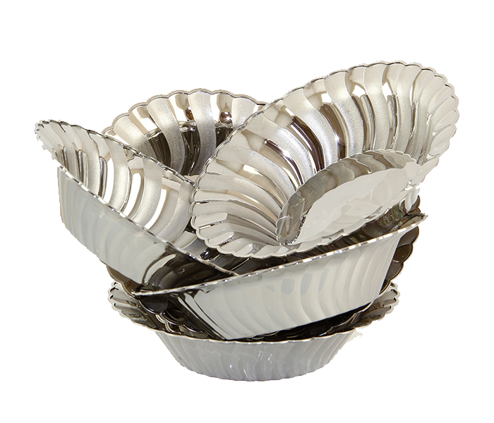 Rosymomen 2396 7-inch Plastic Bowl Set - 6 Pieces, Silver - Zoom Image 2