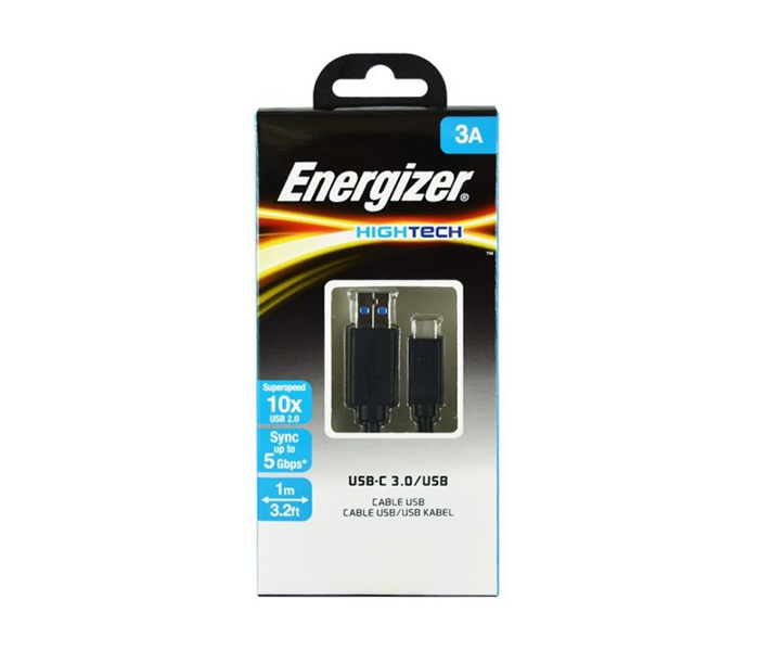 Energizer C11C3AMGBK4 1.2 Meter Hightech Type C USB Cable - Black - Zoom Image 1