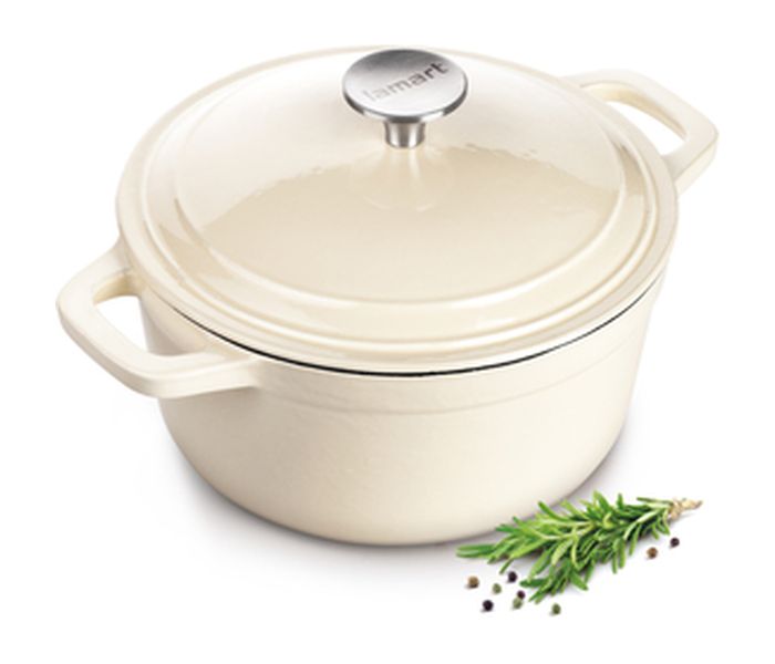 Lamart LT1060 2.5L Cast-Iron Pot with Lid, Cream - Zoom Image 1