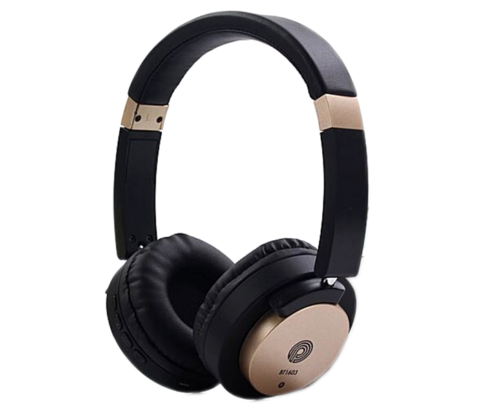 PLATINUM BT1603 WIRELESS BLUETOOTH HEADPHONE - GOLD - Zoom Image