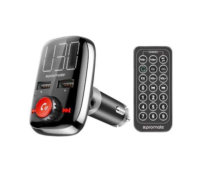 Promate Smartune-3 Wireless In-Car Bluetooth V4.2 FM Transmitter Car Kit with Smart LED Display - Zoom Image 10