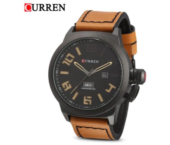 Curren 8270 Analog Quartz Watch For Men Brown and Black - Zoom Image 1