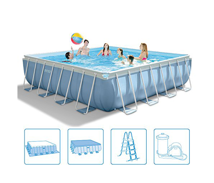 Intex ZX-28764 488 x 488 x 122CM Square Frame Pool Set - Zoom Image 1