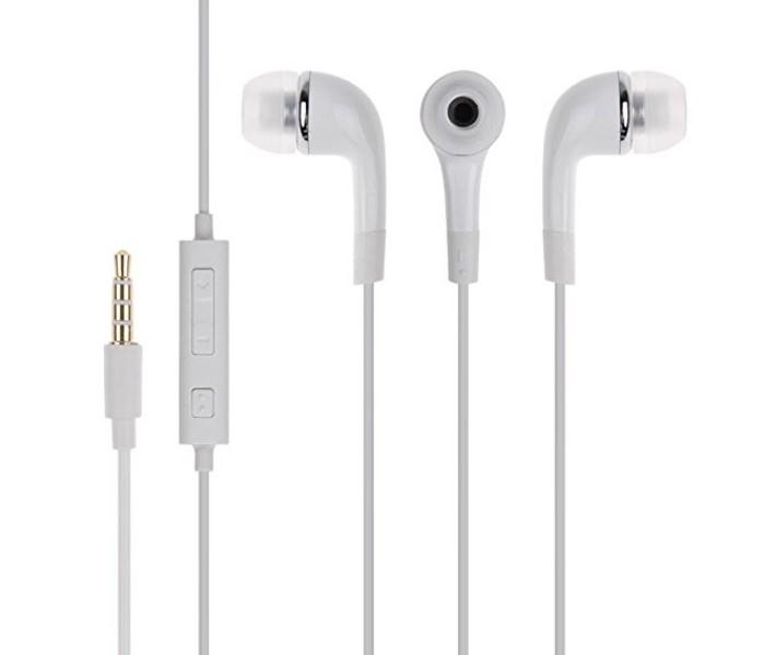 Bass High Quality Stereo Sound Earphone White - With Mic - Zoom Image 1