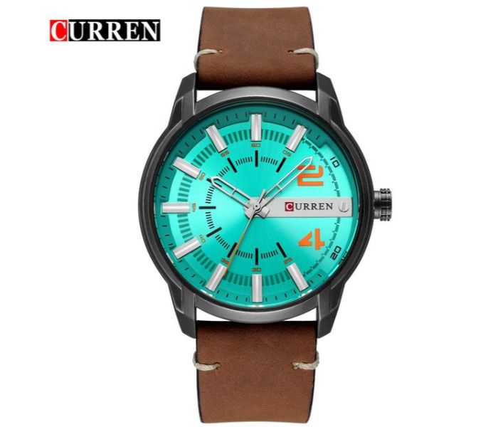 Curren 8306 Fashion Sport Watch For Men Brown and Green - Zoom Image