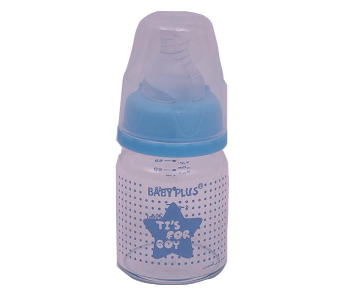 Baby Plus BP5131 Borosilicate Glass Baby Feeding Bottle - Blue - Zoom Image 1