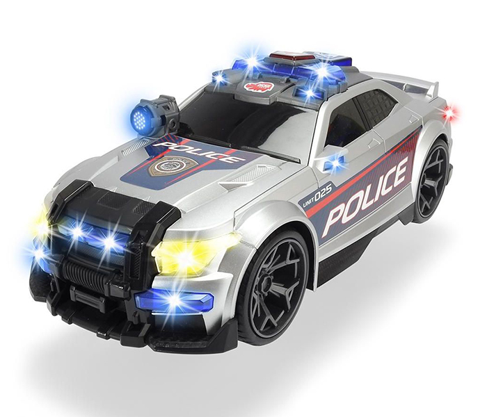 Dickie 203308376 33CM Street Force Police Light & Sound Racing Car - Grey - Zoom Image 1