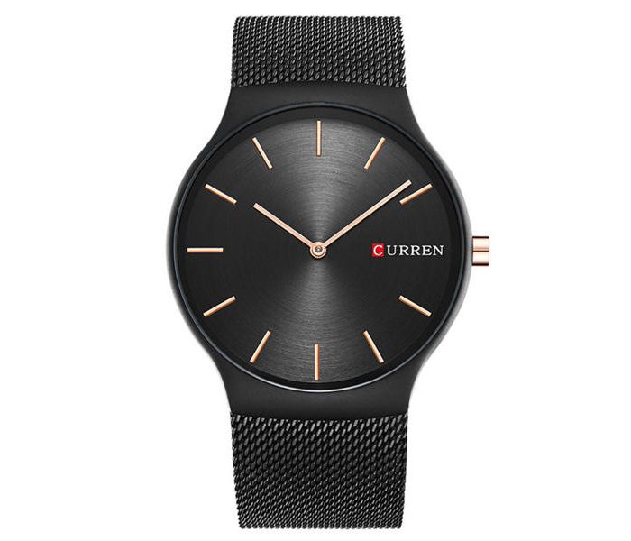 Curren 8256 Luxury Quartz Wrist Watch For Men Black - Zoom Image