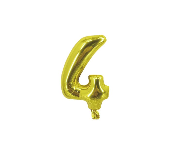 Party Time 4-G-804000 Number 4 16 Inch Foil Balloon Gold - Zoom Image