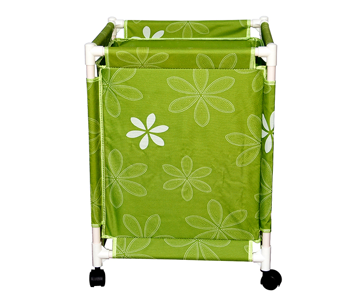 In-House Ls-1110 Foldable Laundry Storage Basket With Wheels - Green - Zoom Image 2