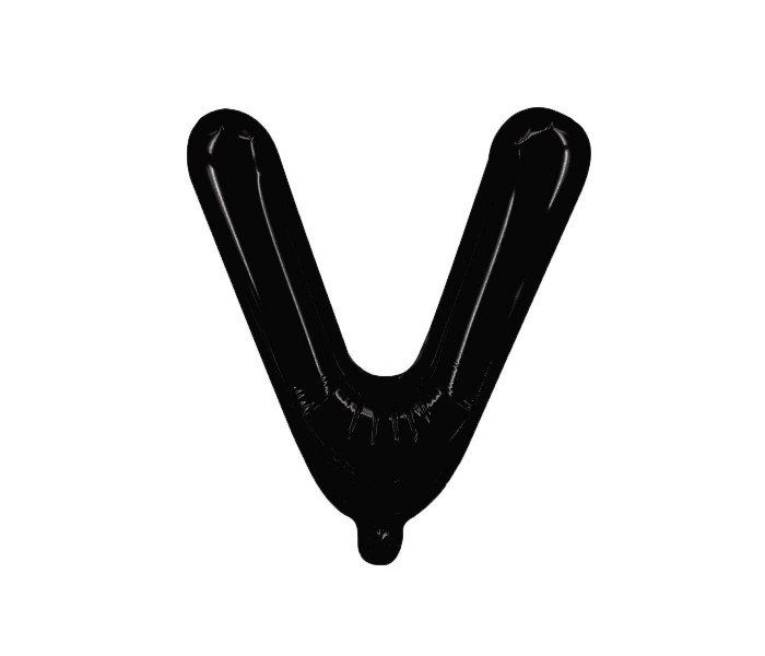 Party Time V-BK-803379 Letter V 16 Inch Foil Balloon Black - Zoom Image