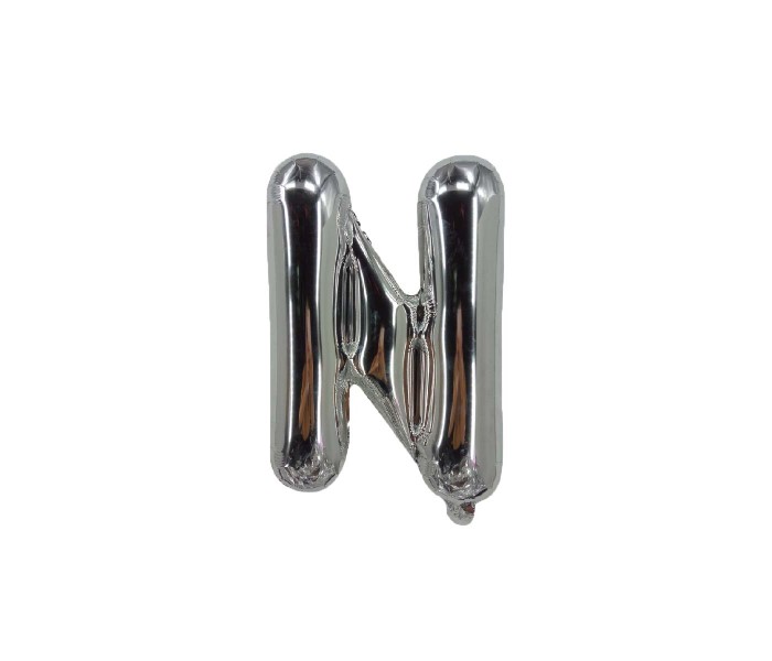 Party Time N-S-803409 Letter N 16 Inch Foil Balloon Silver - Zoom Image