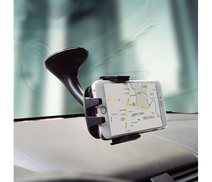 iends IE-HO2286 Universal Flexible Windshield Car Mount for Smart Phone - Black - Zoom Image 4