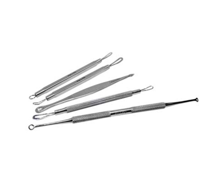 Tips & Toes TT-275 Stainless Steel Blackhead & Whitehead Popping Pimple Remover Acne Extractor Tools Grooming Kit - 5 Pieces - Zoom Image 2