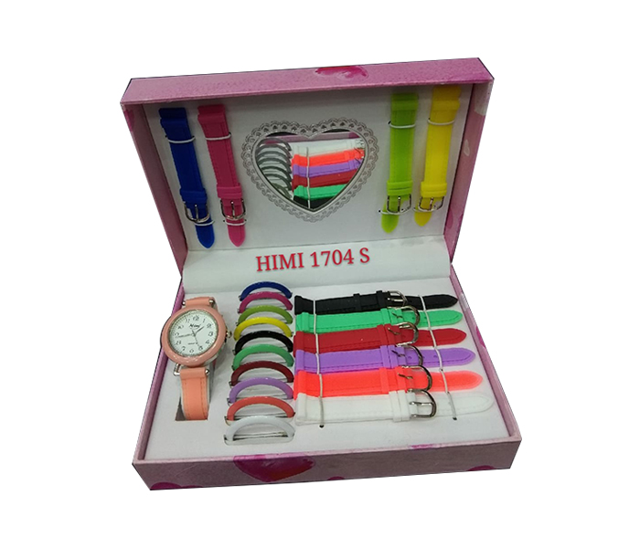 HIMI 1704S Multicolor Dial Frame & Strap Changeable Quartz Watch for Women - Zoom Image