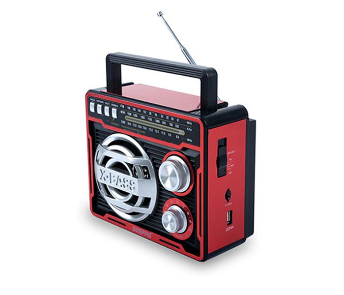 Geepas GR6845 Rechargeable 3 Band Radio with Bluetooth & LED torch - Red & Gold - Zoom Image 1