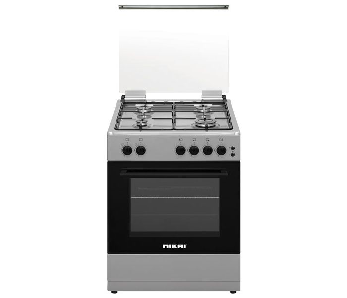 Nikai U6062FS Free Standing 4 Gas Burner Silver and Black - Zoom Image