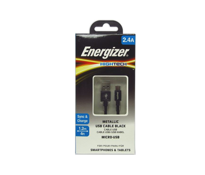 Energizer C13UBMCGBK4 1.2 Meter Hightech Metallic Micro USB Cable Alum - Black - Zoom Image 1