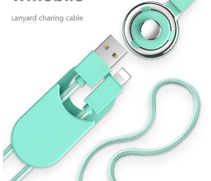 ZE Nylon-Braided Neck Strap with Lightning to USB Charging Cable For iOS Devices UCC035 Multicolor - Zoom Image 4