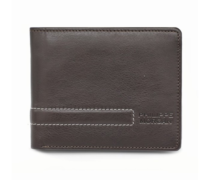 Philippe Morgan GW687 Men Leather Bifold Wallet Brown - Zoom Image 3