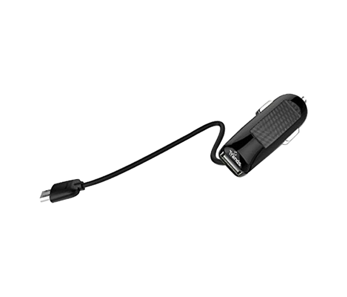 Trands TR-AD941 Single Micro USB Port Car Charger - Black - Zoom Image 1