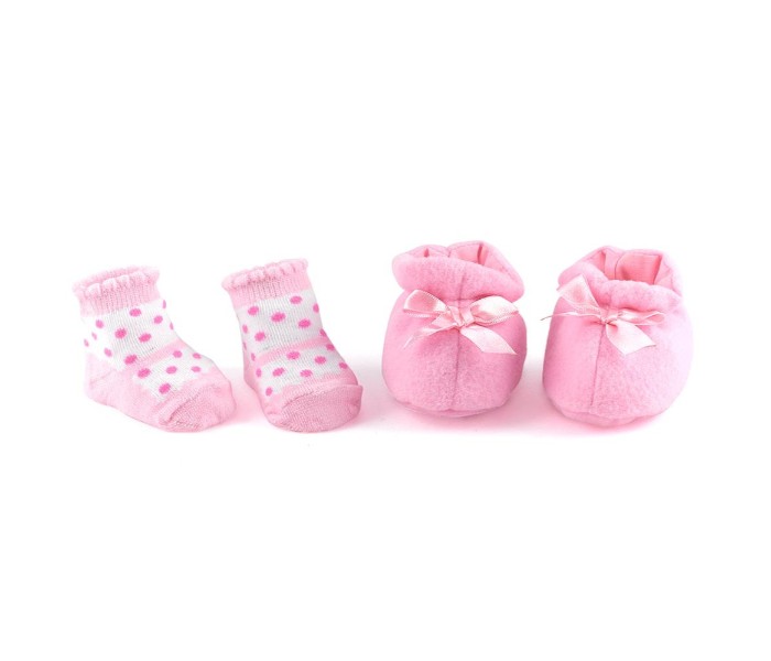 Dolls World 8710 46cm Shoes and Socks Set 2 Pcs White and Pink - Zoom Image 1