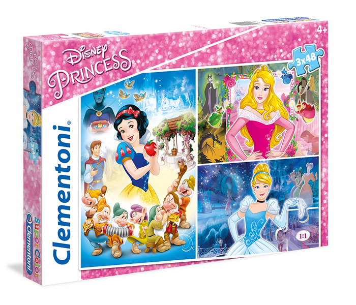 Clementoni 25211 Disney Princess Super Colour Children Puzzle - 3 x 48 Pieces - Zoom Image 2