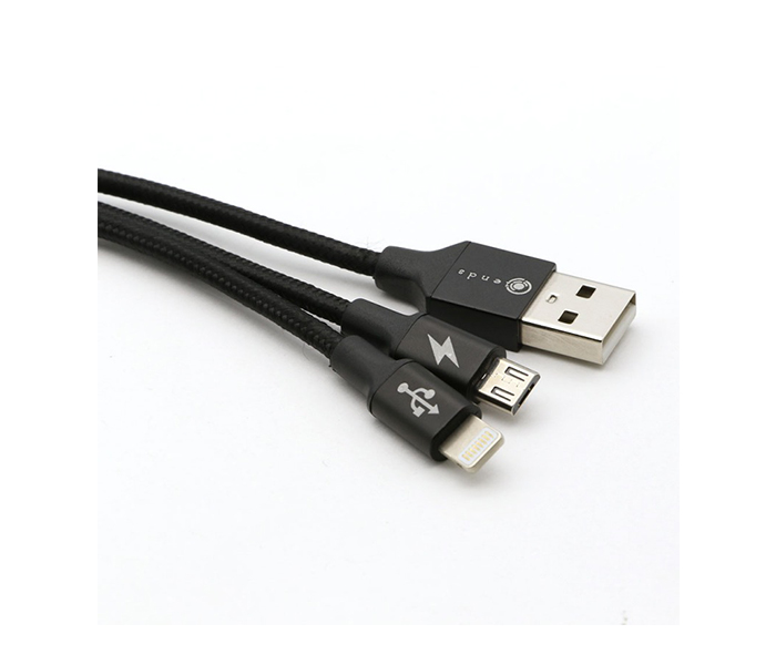 iends IE-CA2474 2-in-1 Fast Charging Braided Lightning Data Cable - Zoom Image 4