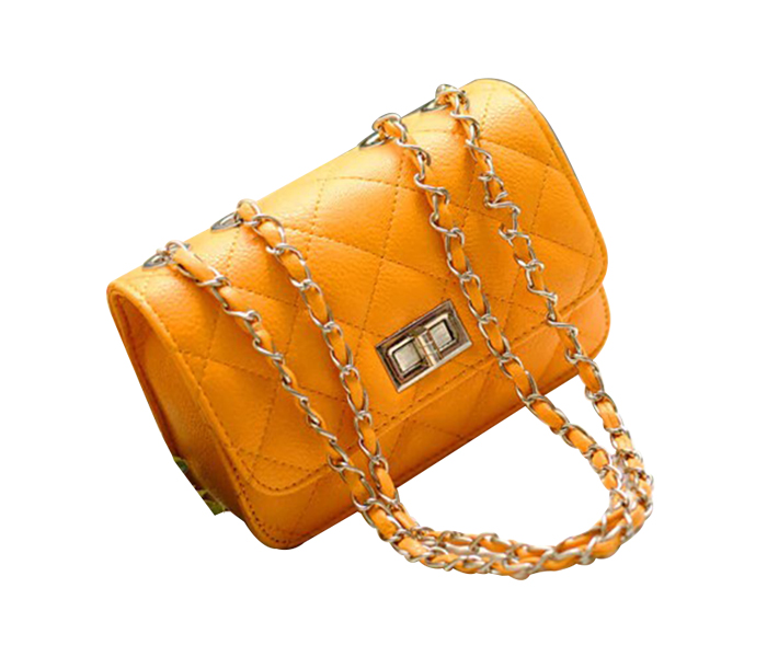 Quilted Mini Shoulder Bag for Women - Yellow - Zoom Image