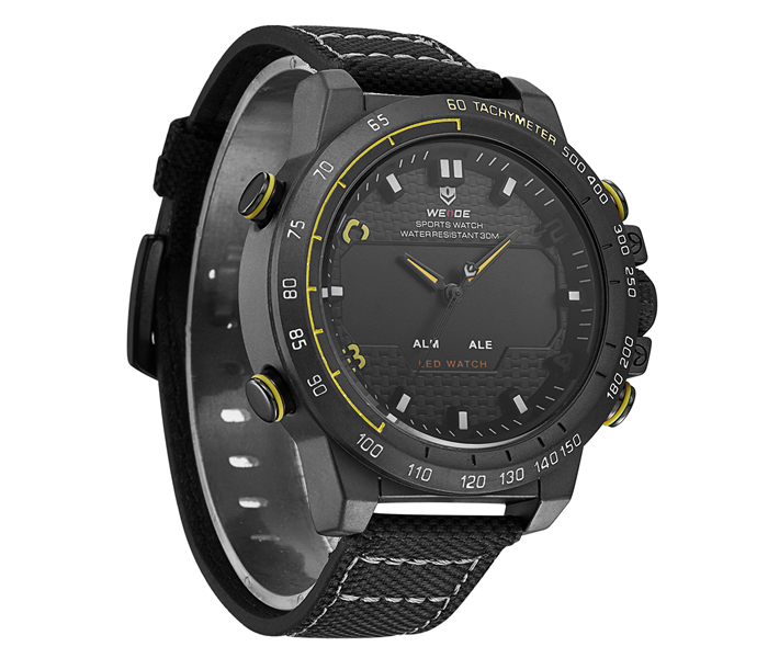 Weide WH-6102LB Analog and LED Digital Watch Yellow and Black - Zoom Image 1