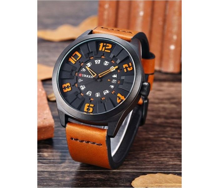 Curren 8258 Casual Quartz Watch For Men Orange - Zoom Image 2