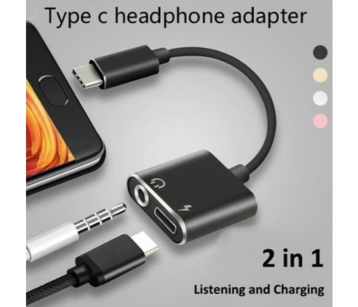 USB Type C Audio Charging Adapter 2 in 1 Type C Male to Female 3.5mm Headphone Jack, Charging Converter USC21 Assorted - Zoom Image 4