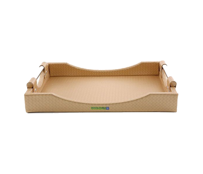 Royalford RF8285 2 Pieces Leather Tray - Beige - Zoom Image 2